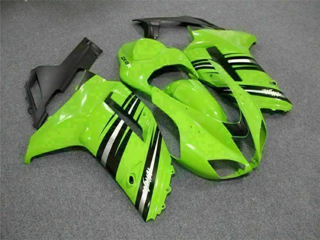 2007-2008 Kawasaki ZX6R Motorcycle Fairing Kits - Green Black Canada Websites