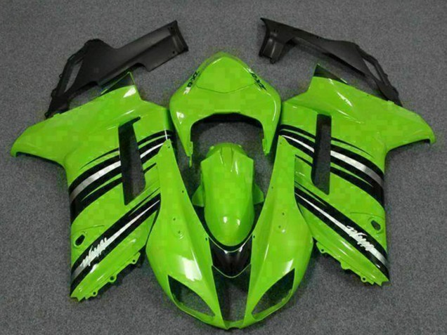 2007-2008 Kawasaki ZX6R Motorcycle Fairing Kits - Green Black Canada Websites
