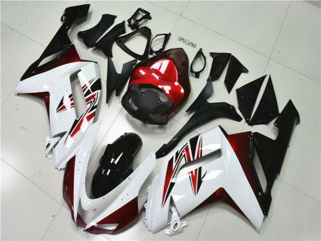2007-2008 Kawasaki ZX6R Motorcycle Fairings - White Black Red Canada Websites