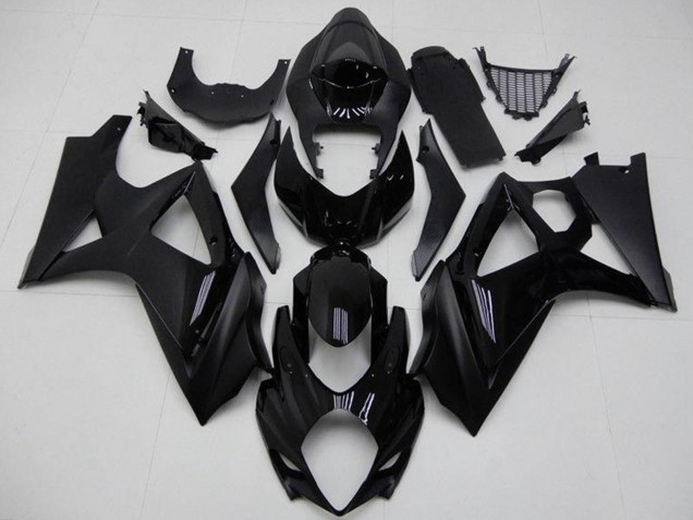 2007-2008 Suzuki GSXR 1000 Motorcycle Fairings - Glossy Black Matte Black No Decal Canada Websites