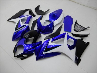 2007-2008 Suzuki GSXR 1000 Motorcycle Fairings - White Blue Black No Decal Canada Websites