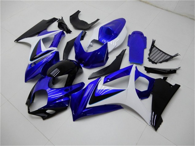 2007-2008 Suzuki GSXR 1000 Motorcycle Fairings - White Blue Black No Decal Canada Websites