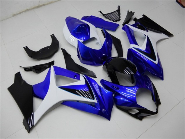2007-2008 Suzuki GSXR 1000 Motorcycle Fairings - White Blue Black No Decal Canada Websites