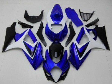 2007-2008 Suzuki GSXR 1000 Motorcycle Fairings - White Blue Black No Decal Canada Websites
