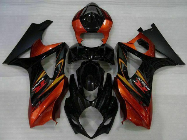 2007-2008 Suzuki GSXR 1000 Motorcycle Fairings - Black Orange Canada Websites