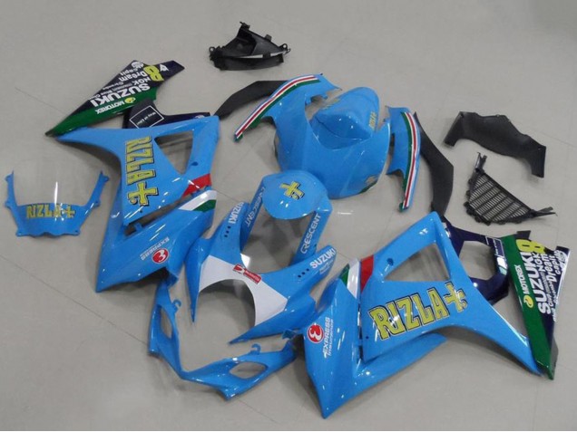 2007-2008 Suzuki GSXR 1000 Motorcycle Fairings - Blue White Yellow Black Rizla Canada Websites