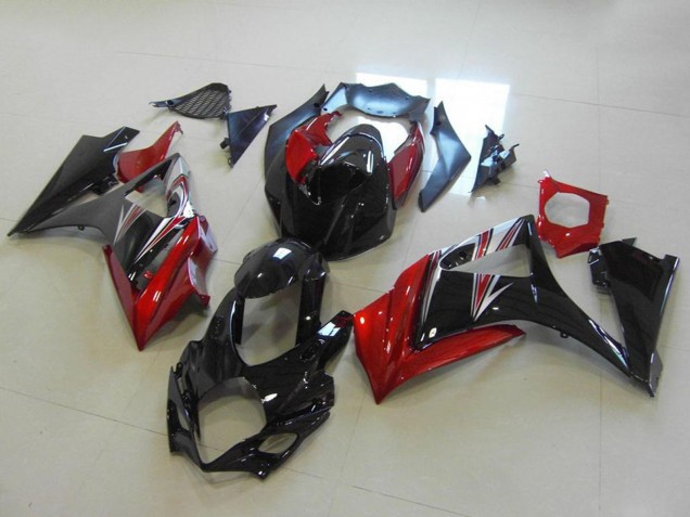 2007-2008 Suzuki GSXR 1000 Motorcycle Fairings - Red Glossy Black No Decal Canada Websites