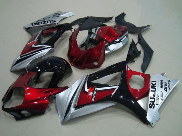 2007-2008 Suzuki GSXR 1000 Motorcycle Fairing - Red Silver Glossy Black Canada Websites