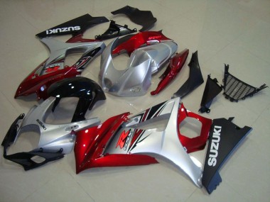 2007-2008 Suzuki GSXR 1000 Motorcycle Fairings - Red Silver Glossy Black Canada Websites