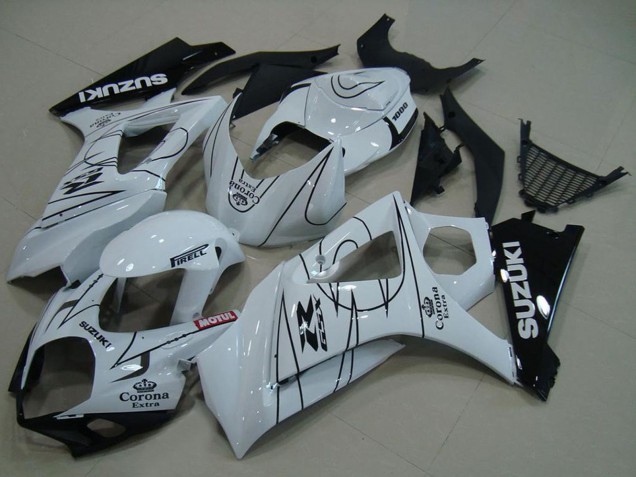 2007-2008 Suzuki GSXR 1000 Motorcycle Fairings - White Black Corona Canada Websites