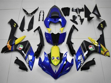 2007-2008 Yamaha YZF R1 Motorcycle Fairings - Blue Yellow Black Shark Canada Websites