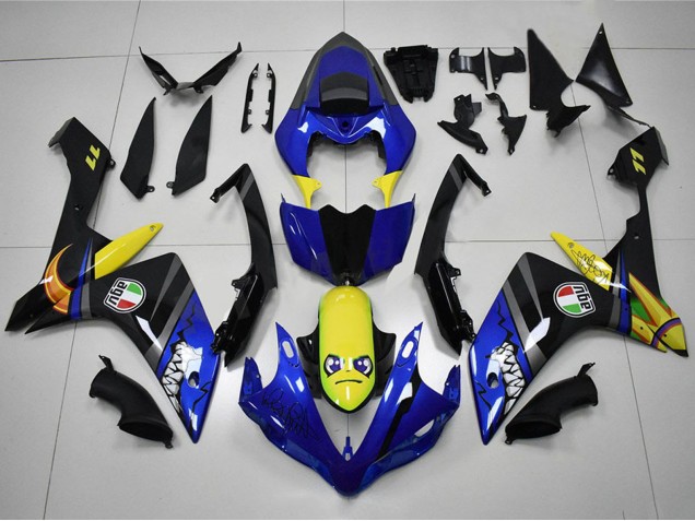 2007-2008 Yamaha YZF R1 Motorcycle Fairings - Blue Yellow Black Shark Canada Websites