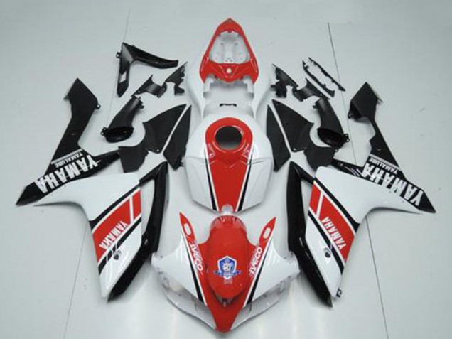 2007-2008 Yamaha YZF R1 Motorcycle Fairings - White Red Glossy Black Canada Websites