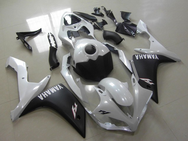 2007-2008 Yamaha YZF R1 Motorcycle Fairings - White Matte Black Canada Websites