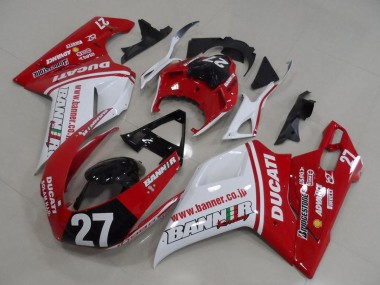 2007-2014 Ducati 1098 Motorcycle Fairings - White Red Glossy Black Banner 27 Canada Websites