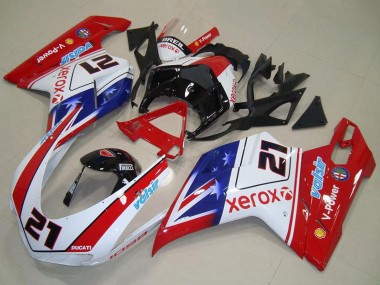 2007-2014 Ducati 1098 Motorcycle Fairings - White Red Blue Glossy Black Valsir Xerox 21 Canada Websites
