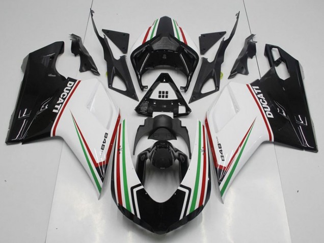2007-2014 Ducati 848 Motorcycle Fairing Kits - White Red Green Glossy Black Canada Websites