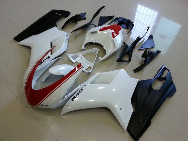 2007-2014 Ducati 848 Motorcycle Fairings - White Red Matte Black Canada Websites