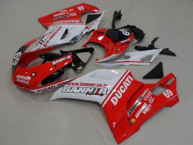2007-2014 Ducati 848 1098 1198 Motorcycle Fairings - White Red Glossy Black Banner 69 Canada Websites