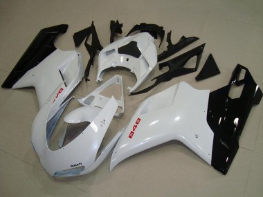 2007-2014 Ducati 848 Motorcycle Fairings - White Glossy Black Canada Websites