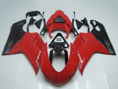 2007-2014 Ducati 848 Motorcycle Fairings - Red Matte Black OEM Style Canada Websites