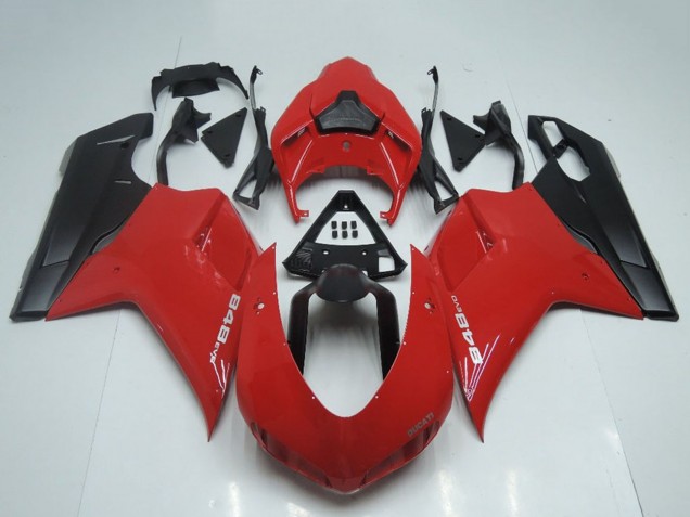 2007-2014 Ducati 848 Motorcycle Fairings - Red Matte Black OEM Style Canada Websites