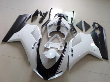 2007-2014 Ducati 848 Motorcycle Fairing - White Matte Black Canada Websites