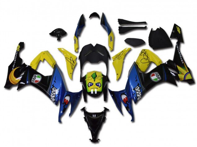 2008-2010 Kawasaki ZX10R Motorcycle Fairings - Yellow Black Blue Shark Canada Websites