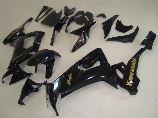 2008-2010 Kawasaki ZX10R Motorcycle Fairings - Glossy Black Gold Decal Canada Websites