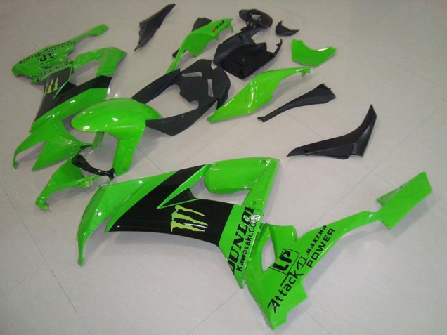 2008-2010 Kawasaki ZX10R Motorcycle Fairings - Green Black Monster Dunlop Canada Websites