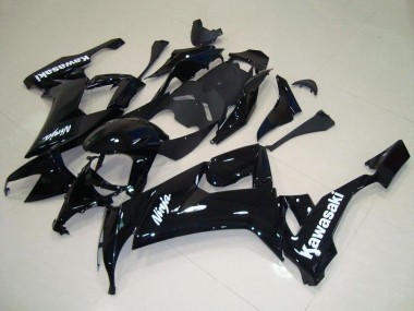 2008-2010 Kawasaki ZX10R Motorcycle Fairing - Glossy Black White Decal Canada Websites