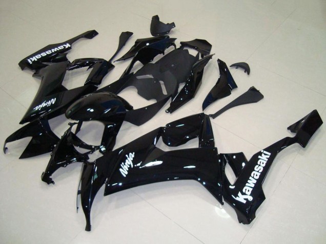 2008-2010 Kawasaki ZX10R Motorcycle Fairing - Glossy Black White Decal Canada Websites