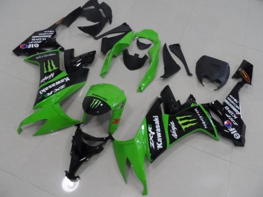 2008-2010 Kawasaki ZX10R Motorcycle Fairings - Green Glossy Black Monster Canada Websites