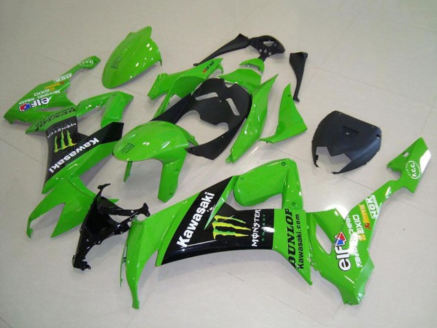 2008-2010 Kawasaki ZX10R Motorcycle Fairings - Green Glossy Black Yellow Monster Canada Websites