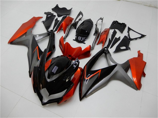2008-2010 Suzuki GSXR 600/750 Motorcycle Fairings - Orange Grey Glossy Black Canada Websites