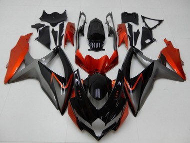 2008-2010 Suzuki GSXR 600/750 Motorcycle Fairings - Orange Grey Glossy Black Canada Websites