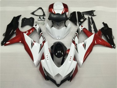 2008-2010 Suzuki GSXR 600/750 Motorcycle Fairings - White Red Glossy Black Canada Websites