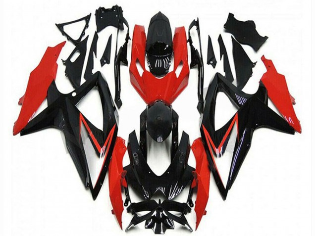 2008-2010 Suzuki GSXR 600/750 Motorcycle Fairings - Red Glossy Black Stripe Canada Websites