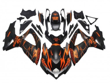 2008-2010 Suzuki GSXR 600/750 Motorcycle Fairings - Matte Black Orange Alstare Corona Motul Canada Websites