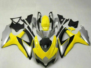 2008-2010 Suzuki GSXR 600/750 Motorcycle Fairings - Yellow Silver Glossy Black Canada Websites