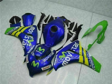 2008-2011 Honda CBR1000RR Motorcycle Fairings - Blue Yellow Green MoviStar Castrol Canada Websites