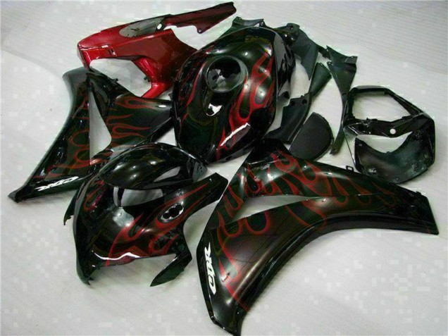 2008-2011 Honda CBR1000RR Motorcycle Fairing Kits - Glossy Black Red Flame Canada Websites