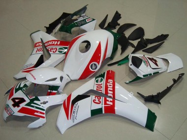 2008-2011 Honda CBR1000RR Motorcycle Fairings - White Red Dark Green Castrol Canada Websites