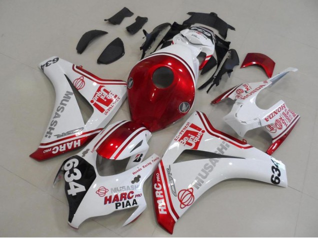2008-2011 Honda CBR1000RR Motorcycle Fairings - White Red Black HARC Pro PIAA 634 Canada Websites