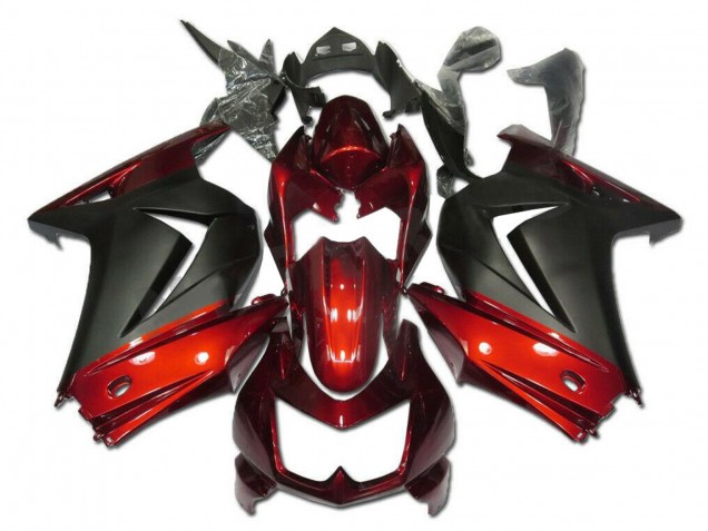 2008-2012 Kawasaki EX250 Motorcycle Fairings - Red Matte Black Canada Websites