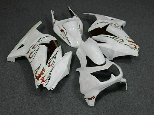 2008-2012 Kawasaki EX250 Motorcycle Fairings - White Red Canada Websites