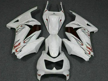 2008-2012 Kawasaki EX250 Motorcycle Fairings - White Red Canada Websites