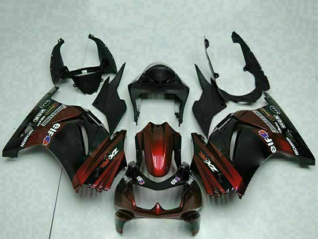 2008-2012 Kawasaki EX250 Motorcycle Fairings - Glossy Black Maroon Red Canada Websites