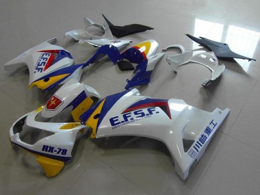 2008-2012 Kawasaki ZX250R Motorcycle Fairings - White Yellow Blue Red EFSF RX-78 Canada Websites