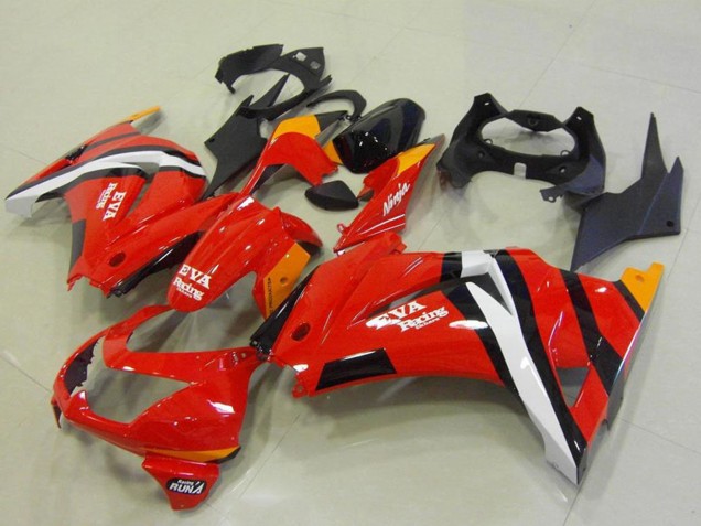 2008-2012 Kawasaki ZX250R Motorcycle Fairings - Red Orange White Black Eva Racing Canada Websites